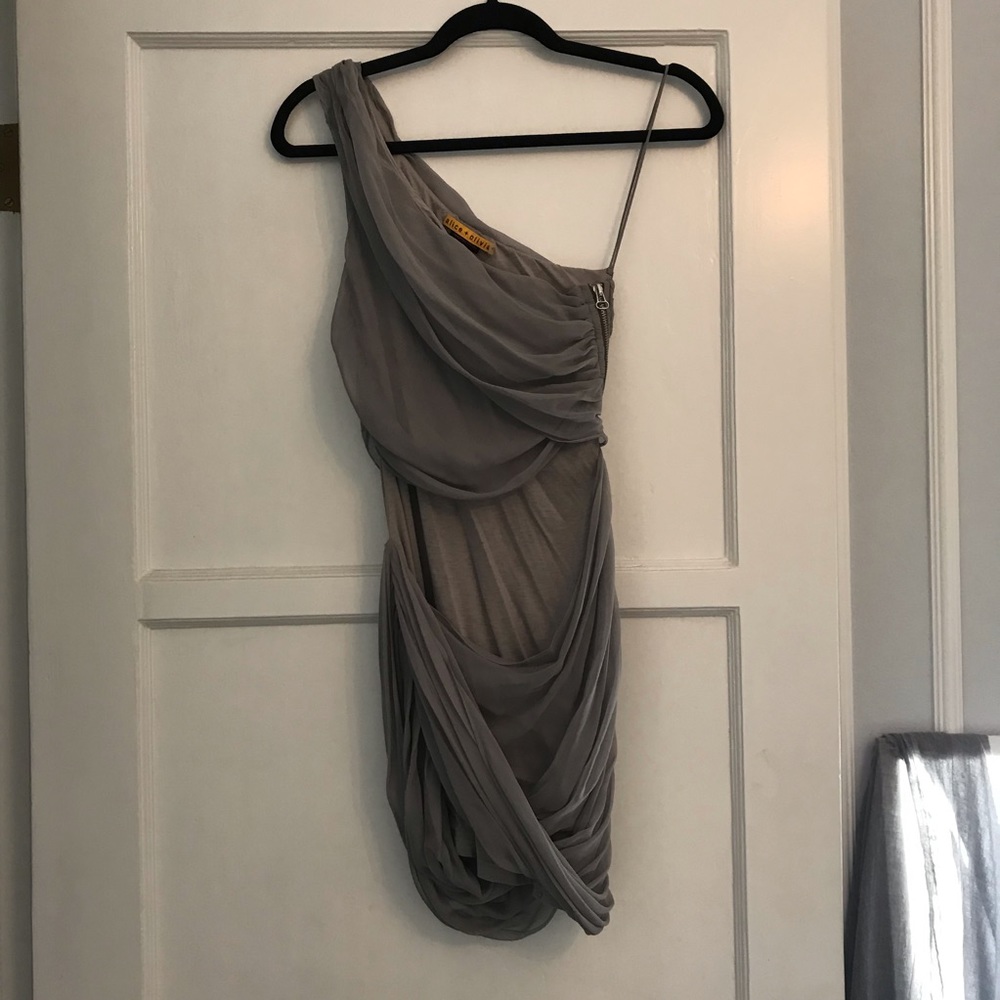 Alice + Olivia one shoulder mini dress